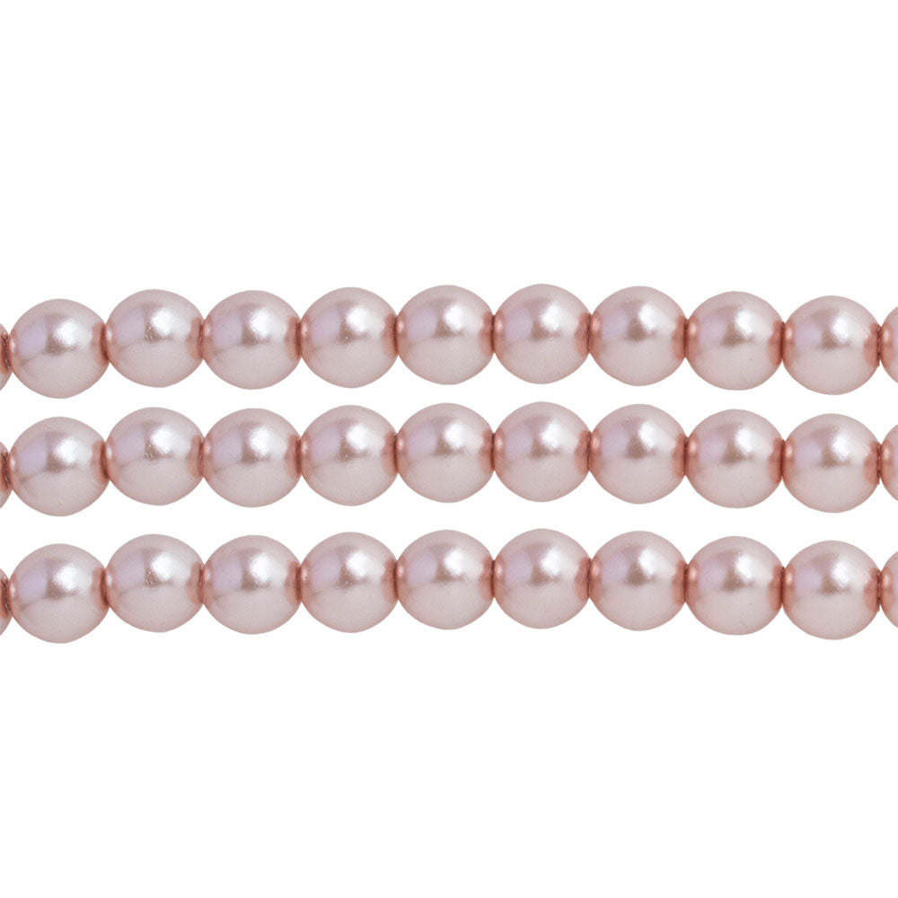 Czech Glass Pearls Round 4mm, Rose Creme - Main Image