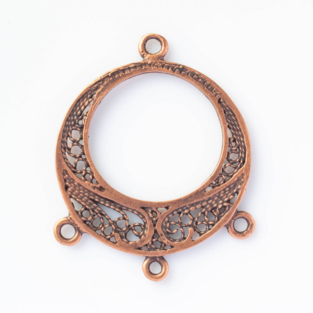 JBB Findings, Three Loop Circle Pendant or Connector, 30 x 24mm, Antique  Copper, Piece