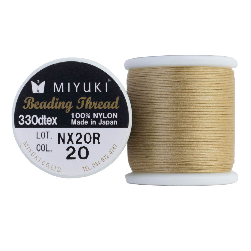 Miyuki 330dtex 100 Nylon Beading Thread, SizeB, 0.2mm Thickness, Cha