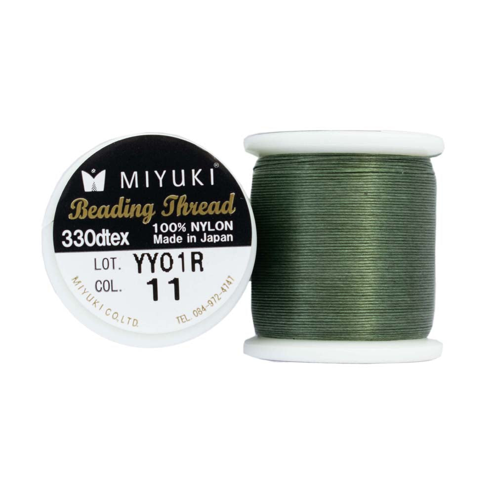 Miyuki 330dtex 100% Nylon Beading Thread, Size-B, 0.2mm Thickness, Gre