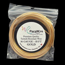 ParaWire Tarnish Resistant 16 Gauge Silver Plated Wire, Gold - 15 Feet (1.52 Meters)