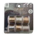 Wire Elements Tarnish Resistant Shaped 18 Gauge Wire - Half Round, Square and Twisted, Gold & Silver, 6 Spools x 1 Yard