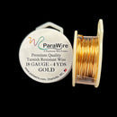 ParaWire Tarnish Resistant 18 Gauge Silver Plated Wire, Gold - 4 Yards (3.66 Meters)