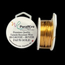 ParaWire Tarnish Resistant 20 Gauge Metallic Wire, Faux Gold - 10 Yards (9.14 Meters)