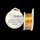 ParaWire Tarnish Resistant 20 Gauge Silver Plated Wire, Gold - 6 Yards (5.49 Meters)