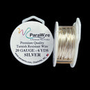 ParaWire Tarnish Resistant 20 Gauge Silver Plated Wire, Silver - 6 Yards (5.49 Meters)