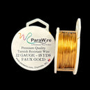 ParaWire Tarnish Resistant 22 Gauge Metallic Wire, Faux Gold - 15 Yards (13.72 Meters)
