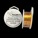 ParaWire Tarnish Resistant 22 Gauge Silver Plated Wire, Gold - 8 Yards (7.32 Meters)