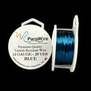 ParaWire Tarnish Resistant 24 Gauge Metallic Wire, Blue - 20 Yards (18.29 Meters)