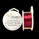 ParaWire Tarnish Resistant 24 Gauge Metallic Wire, Magenta - 20 Yards (18.29 Meters)