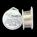 ParaWire Tarnish Resistant 24 Gauge Silver Plated Wire, Silver - 10 Yards (9.14 Meters)