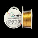 ParaWire Tarnish Resistant 26 Gauge Metallic Wire, Faux Gold - 30 Yards (27.43 Meters)