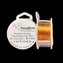 ParaWire Tarnish Resistant 28 Gauge Metallic Wire, Faux Gold - 40 Yards (36.58 Meters)