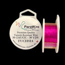 ParaWire Tarnish Resistant 30 Gauge Silver Plated Wire, Fuchsia - 30 Yards (27.43 Meters)
