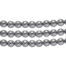 Czech Glass Pearls Round 4mm, Silver