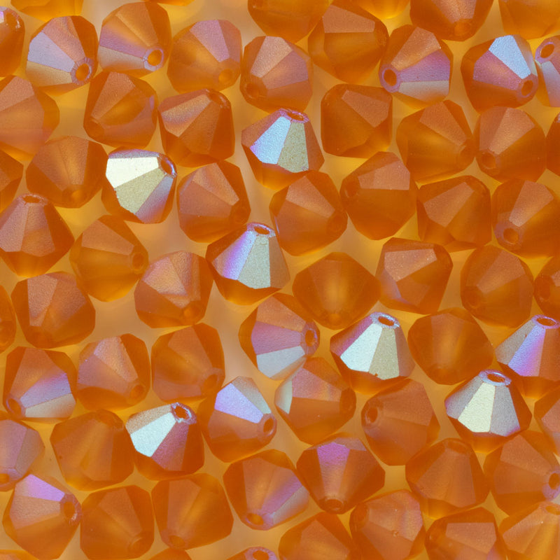 Preciosa - Bicone Crystal Beads 6mm, Matte Topaz AB, 24 Pieces