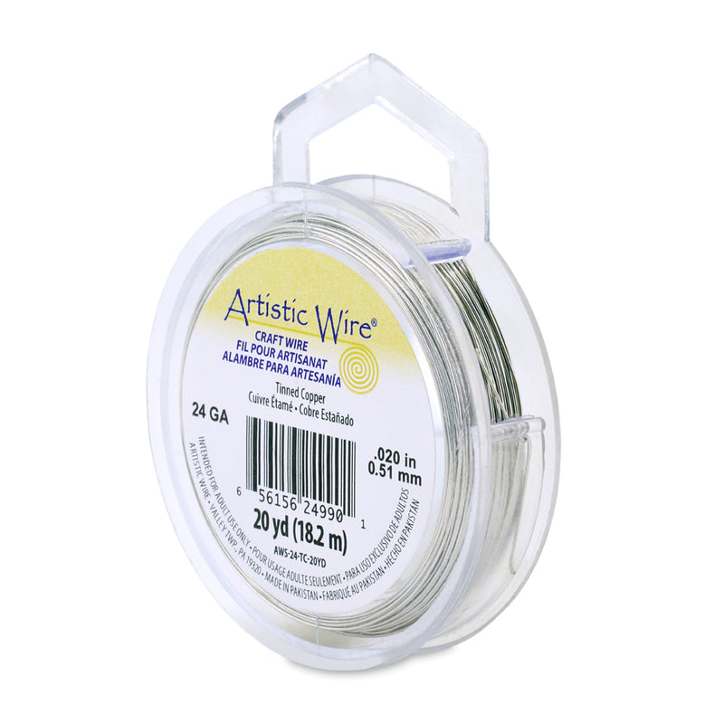 Artistic Wire 24 Gauge Wire, Tinned Copper - 20 Yards