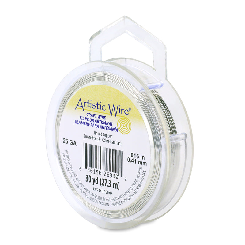 Artistic Wire 26 Gauge Wire, Tinned Copper - 30 Yards