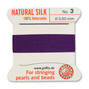 Griffin Silk Bead Cord, Size-3, 0.5mm Thickness, Amethyst, 2 Meters