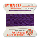 Griffin Silk Bead Cord, Size-8, 0.8mm Thickness, Amethyst, 2 Meters