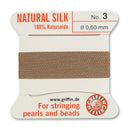Griffin Silk Bead Cord, Size-3, 0.5mm Thickness, Beige, 2 Meters