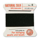 Griffin Silk Bead Cord, Size-8, 0.8mm Thickness, Black, 2 Meters