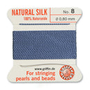 Griffin Silk Bead Cord, Size-8, 0.8mm Thickness, Blue, 2 Meters