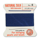 Griffin Silk Bead Cord, Size-8, 0.8mm Thickness, Dark Blue, 2 Meters
