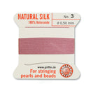 Griffin Silk Bead Cord, Size-3, 0.5mm Thickness, Dark Pink, 2 Meters