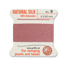 Griffin Silk Bead Cord, Size-8, 0.8mm Thickness, Dark Pink, 2 Meters