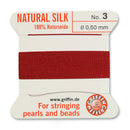 Griffin Silk Bead Cord, Size-3, 0.5mm Thickness, Garnet, 2 Meters