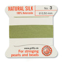 Griffin Silk Bead Cord, Size-3, 0.5mm Thickness, Jade Green, 2 Meters