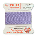 Griffin Silk Bead Cord, Size-8, 0.8mm Thickness, Lilac, 2 Meters