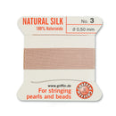 Griffin Silk Bead Cord, Size-3, 0.5mm Thickness, Light Pink, 2 Meters