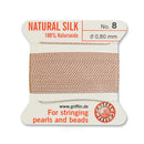 Griffin Silk Bead Cord, Size-8, 0.8mm Thickness, Light Pink, 2 Meters