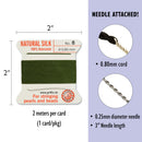 Griffin Silk Bead Cord, Size-8, 0.8mm Thickness, Olive, 2 Meters