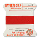 Griffin Silk Bead Cord, Size-3, 0.5mm Thickness, Red, 2 Meters