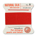 Griffin Silk Bead Cord, Size-8, 0.8mm Thickness, Red, 2 Meters
