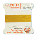 Griffin Silk Bead Cord, Size-3, 0.5mm Thickness, Yellow, 2 Meters