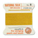 Griffin Silk Bead Cord, Size-8, 0.8mm Thickness, Yellow, 2 Meters