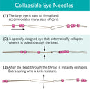 The BeadSmith Collapsible Eye Needles, 2.5 inch (6.35cm) Assorted Thicknesses - 5 Needles