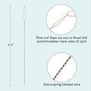 The BeadSmith Collapsible Eye Needles, 2.5 inch (6.35cm) Assorted Thicknesses - 5 Needles