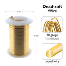 Wire Elements Tarnish Resistant Soft Temper 20 Gauge Wire, Gold, 15 Yards/13.72 Meters
