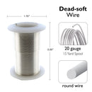Wire Elements Tarnish Resistant Soft Temper 20 Gauge Wire, Silver, 15 Yards/13.72 Meters
