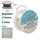 Wire Elements Tarnish Resistant Soft Temper 22 Gauge Wire, Silver, 8 Yards/7.32 Meters