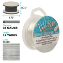 Wire Elements Tarnish Resistant Soft Temper 28 Gauge Wire, Silver, 15 Yards/13.72 Meters