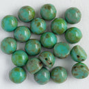CzechMates - Cabochon Beads 7mm, Turquoise - Picasso