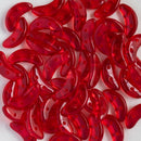 CzechMates - Crescent Beads 3x10mm, Transparent Siam Ruby