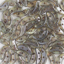 CzechMates - Crescent Beads 3x10mm, Luster - Transparent Green