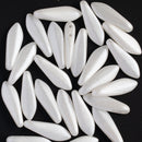 CzechMates - Dagger Beads 5x16 mm, 2-Holes, Pearl Coat - Snow